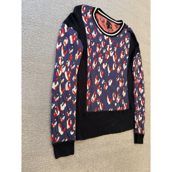Aritzia Wilfred Free Women's Leopard Print Sweater Size‎ S Crew Neck Long Sleeve - Picture 10 of 11